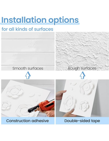 Paneles de Pared 3D LooYee Florales 50x50 cm - 24 Piezas