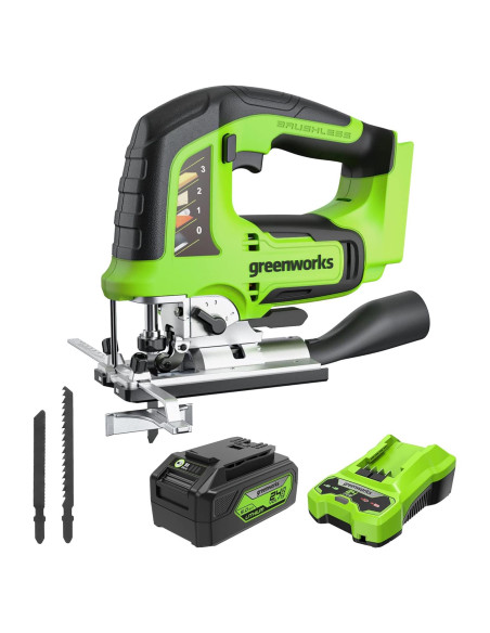 Sierra de calar inalámbrica Greenworks 24V sin escobillas 3,000 SPM