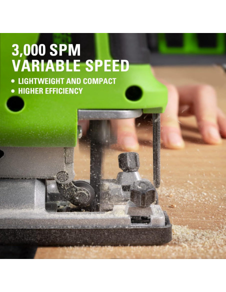 Sierra de calar inalámbrica Greenworks 24V sin escobillas 3,000 SPM