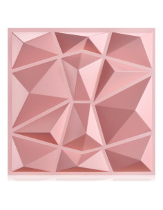 Paneles de Pared 3D Heikki Rosa 30cm x 30cm - 30 Piezas PVC