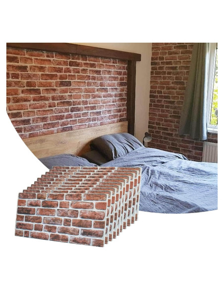 Paneles de Pared 3D Dundee Deco Ladrillo Caoba 5.0 m