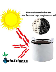 Bolsa de Crecimiento 26.5L Rain Science - Maceta de Tela Drenante 2