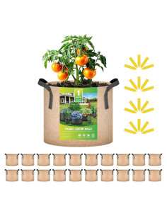 Bolsas de Cultivo iPower 20-Pack 3.79L Tela No Tejida Beige