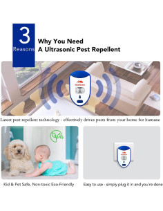 Repelente Ultrasónico de Plagas MaxMoxie - 2 Unidades 2