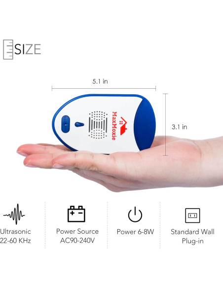 Repelente Ultrasónico de Plagas MaxMoxie - 2 Unidades