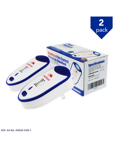 Repelente Ultrasónico de Plagas MaxMoxie - 2 Unidades