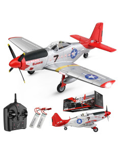 Avión RC P51 Mustang 560mm 4CH con 2 baterías y LED