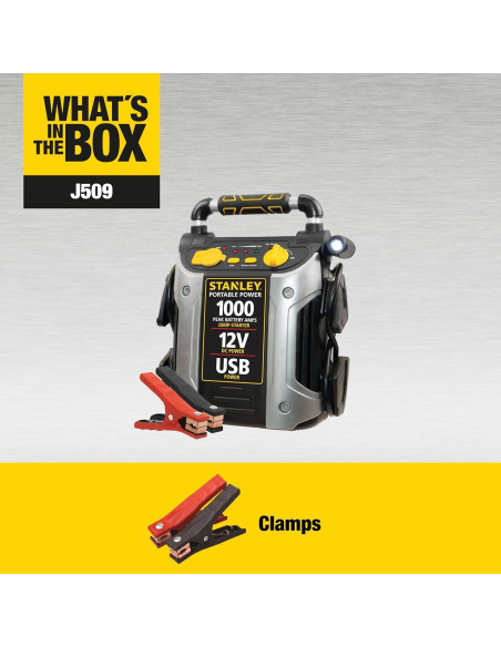 Arrancador de Batería STANLEY J509 1000A Pico USB LED