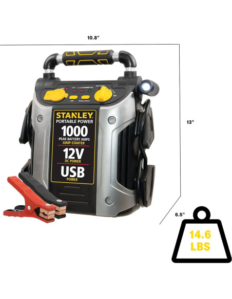 Arrancador de Batería STANLEY J509 1000A Pico USB LED