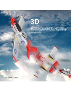 Avión RC P51 Mustang 560mm 4CH con 2 baterías y LED 2