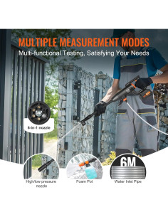 Lavadora a Presión Inalámbrica VEVOR 580 PSI 4.0Ah 6-en-1 2