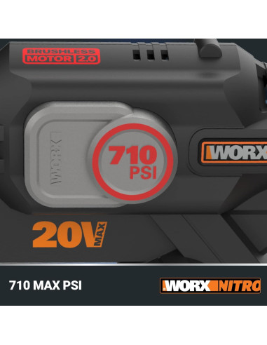 Lavadora de Presión Portátil Worx Nitro 20V 710 PSI