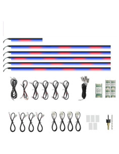 Kit de Luz LED Ambiental AUBEU para Interior de Coche 18 Piezas