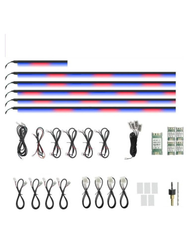 Kit de Luz LED Ambiental AUBEU para Interior de Coche 18 Piezas