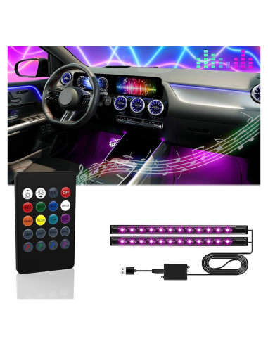 Luces LED RGB de Interior Minsezhi para Automóvil 24 LEDs
