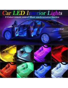 Luces LED RGB de Interior Minsezhi para Automóvil 24 LEDs 2
