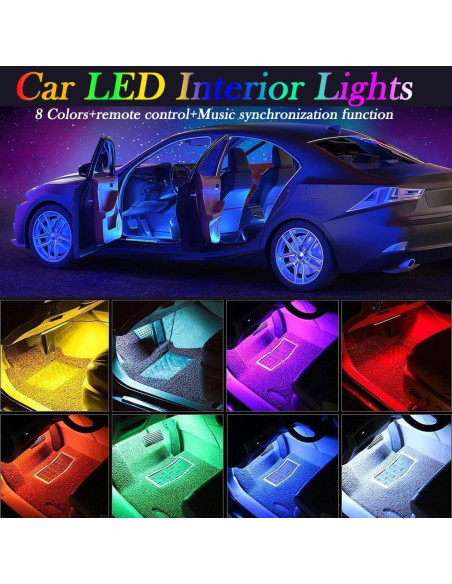 Luces LED RGB de Interior Minsezhi para Automóvil 24 LEDs