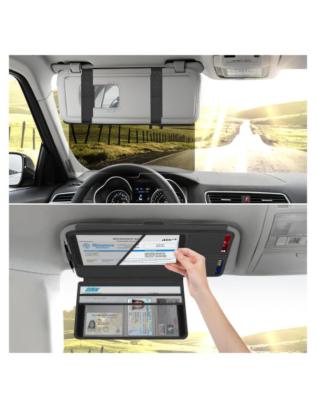 Extensor de Visera Solar PJLJY 2-en-1 con Soporte de Registro