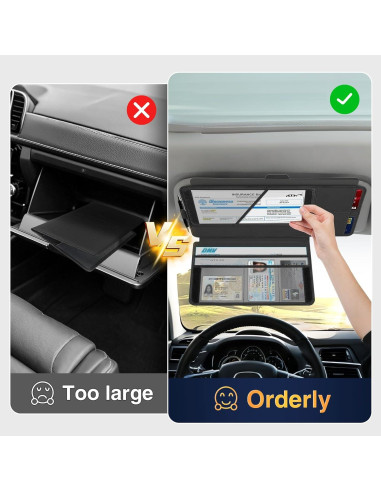 Extensor de Visera Solar PJLJY 2-en-1 con Soporte de Registro