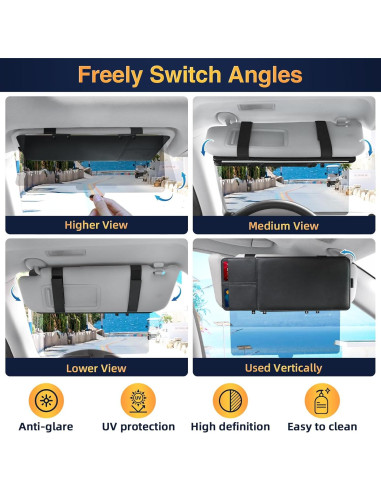 Extensor de Visera Solar PJLJY 2-en-1 con Soporte de Registro