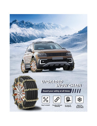 Cadenas de Nieve SCITOO 175390 para Automóvil y SUV - Juego de 10