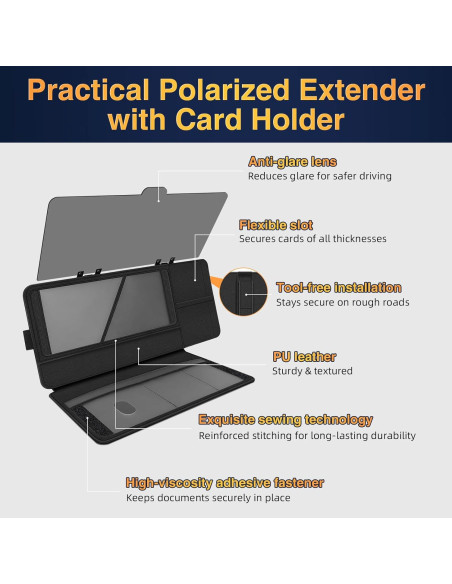 Extensor de Visera Solar PJLJY 2-en-1 con Soporte de Registro
