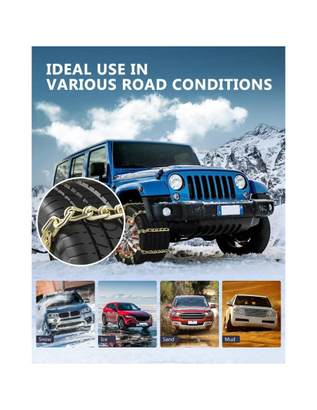 Cadenas de Nieve SCITOO 175390 para Automóvil y SUV - Juego de 10