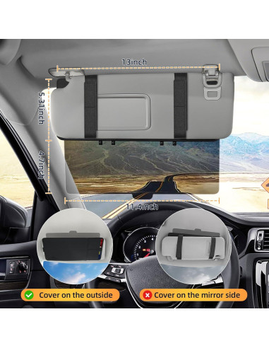 Extensor de Visera Solar PJLJY 2-en-1 con Soporte de Registro