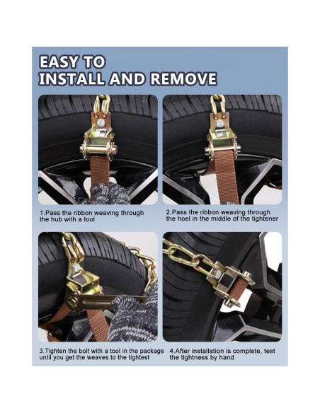 Cadenas de Nieve SCITOO 175390 para Automóvil y SUV - Juego de 10