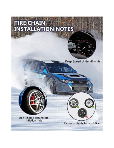 Cadenas de Nieve SCITOO 175390 para Automóvil y SUV - Juego de 10