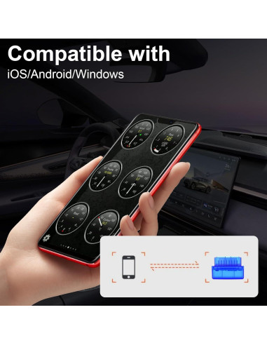 Escáner OBD2 Bluetooth AFS QIORE V01H4 Diagnóstico Automotriz