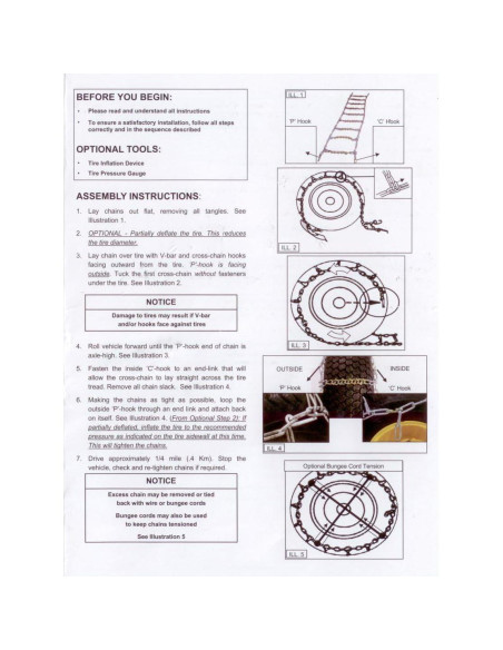 Cadenas para Neumáticos V-Bar Raider ATV-TC5 158.75x45.72 cm