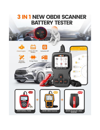 ANCEL AD310 Pro Lector OBD2 y Probador de Batería 12V/24V