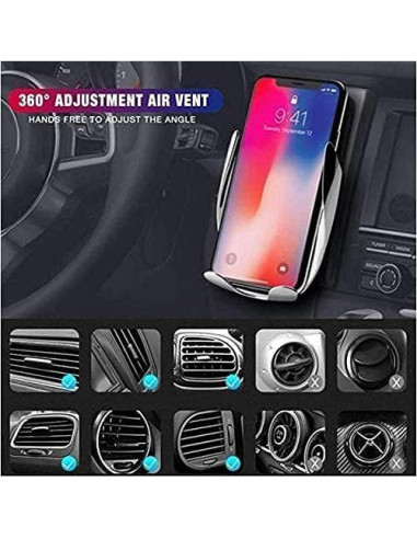 Soporte Automático para Teléfonos Móviles QXTEI Carga Inalámbrica 10W