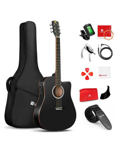 Guitarra Acústica Eléctrica Vangoa VG-41ECBK 41" Negro Mate