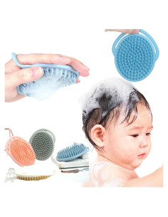 Cepillo de Champú de Silicona SZSY Azul para Bebés y Niños