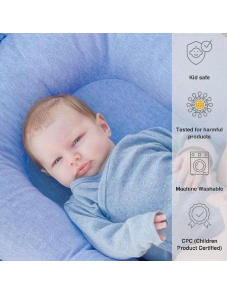 Sofá para Bebés CooCooBaby Azul 100% Algodón Transpirable