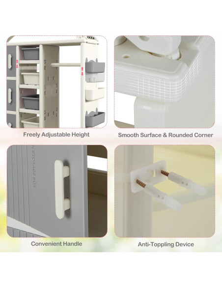 Armario Abierto de Almacenamiento Costzon para Niños 130x34.3x156.2cm