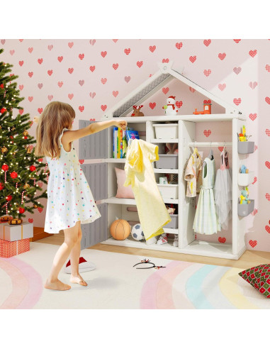 Armario Abierto de Almacenamiento Costzon para Niños 130x34.3x156.2cm