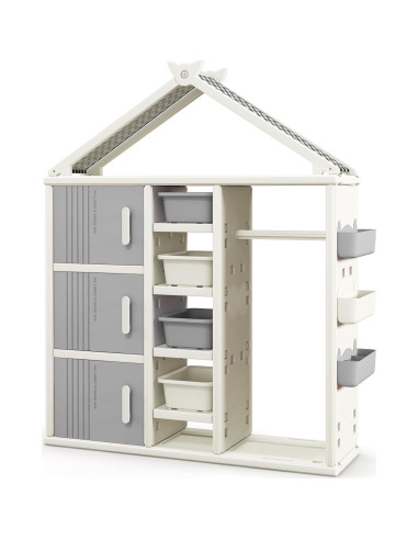 Armario Abierto de Almacenamiento Costzon para Niños 130x34.3x156.2cm