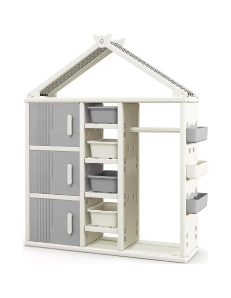 Armario Abierto de Almacenamiento Costzon para Niños 130x34.3x156.2cm