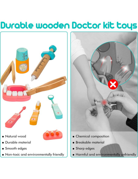 Kit Médico de Dentista de Madera ShenZhen, 41 Piezas para Niños