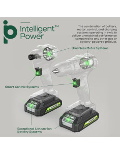 Kit Taladro y Destornillador Inalámbrico Greenworks 24V 2 Piezas 2