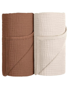 Manta de Muslín 100% Algodón Susurration 101.6x101.6cm Marrón