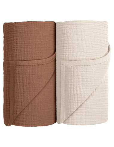 Manta de Muslín 100% Algodón Susurration 101.6x101.6cm Marrón