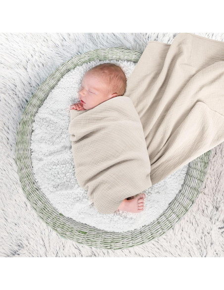 Manta de Muslín 100% Algodón Susurration 101.6x101.6cm Marrón