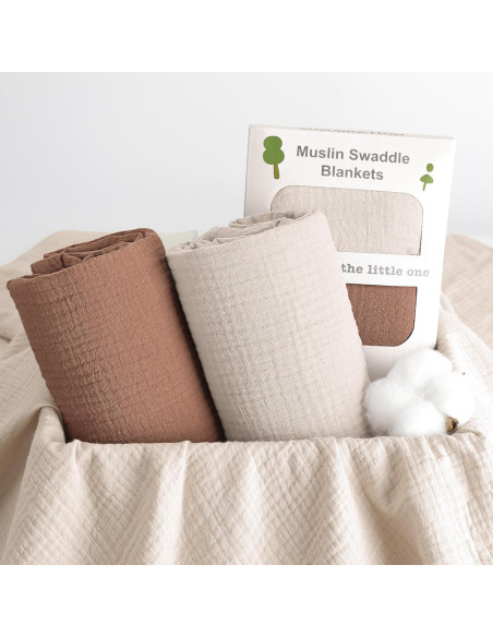 Manta de Muslín 100% Algodón Susurration 101.6x101.6cm Marrón