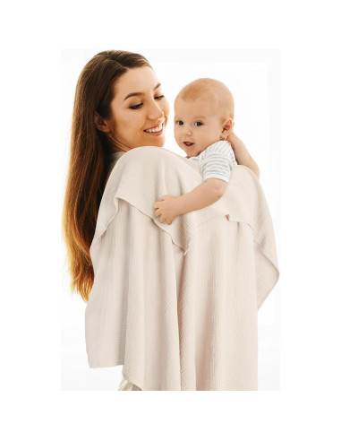 Manta de Muslín 100% Algodón Susurration 101.6x101.6cm Marrón