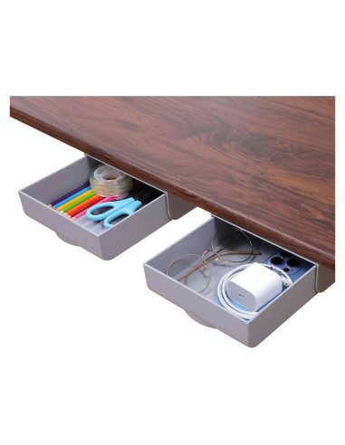 Cajones Organizador Bajo Escritorio LuluEasy 2 Pcs Gris