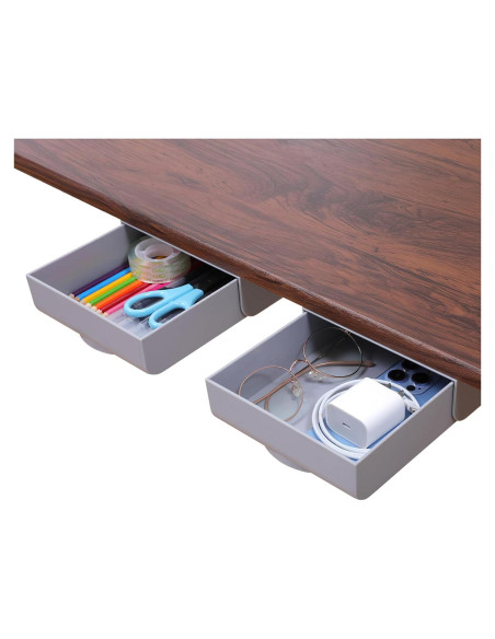 Cajones Organizador Bajo Escritorio LuluEasy 2 Pcs Gris